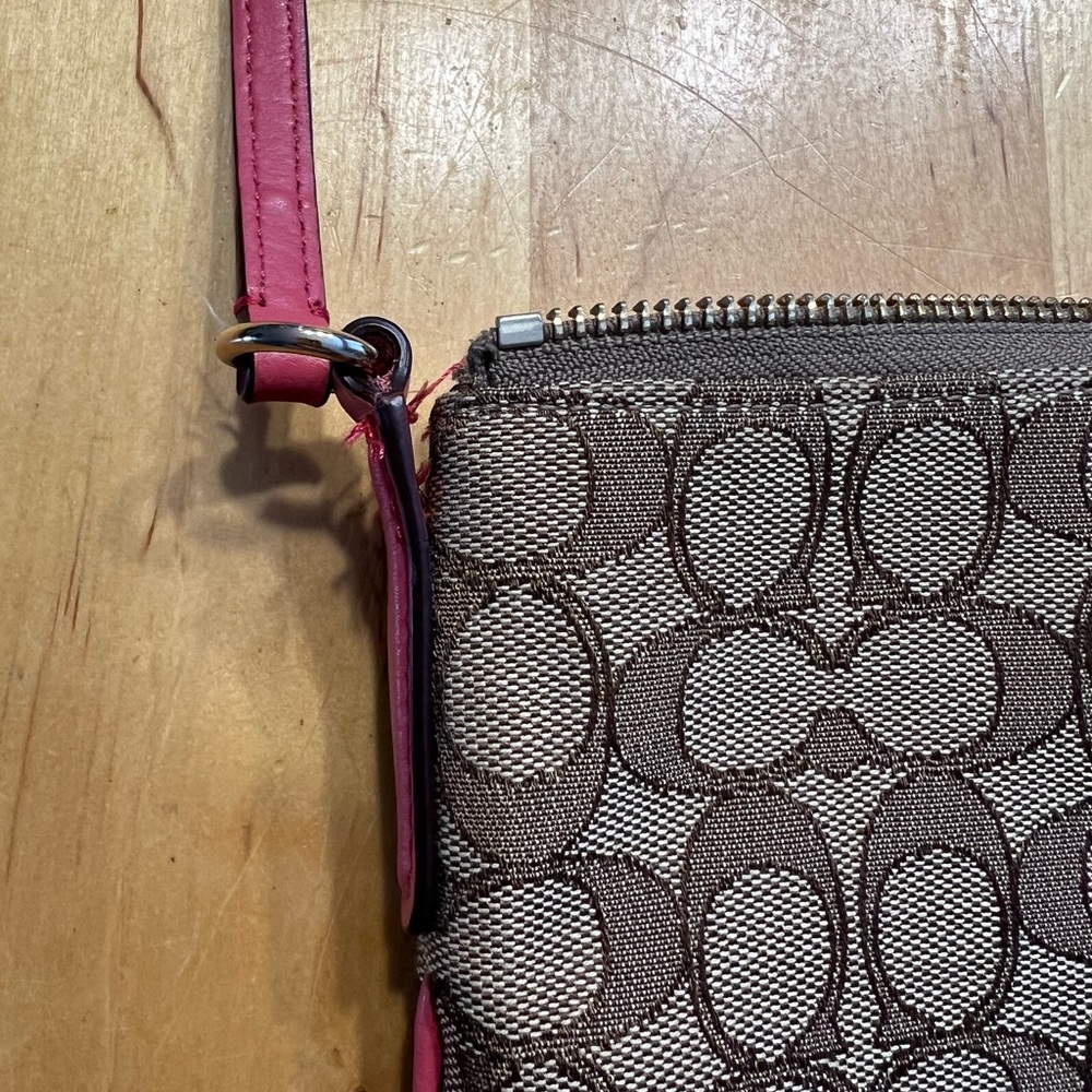 Coach Messenger Crossbody Signature Bag Tan/Pink - Picture 5 of 12